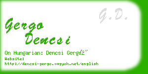 gergo dencsi business card